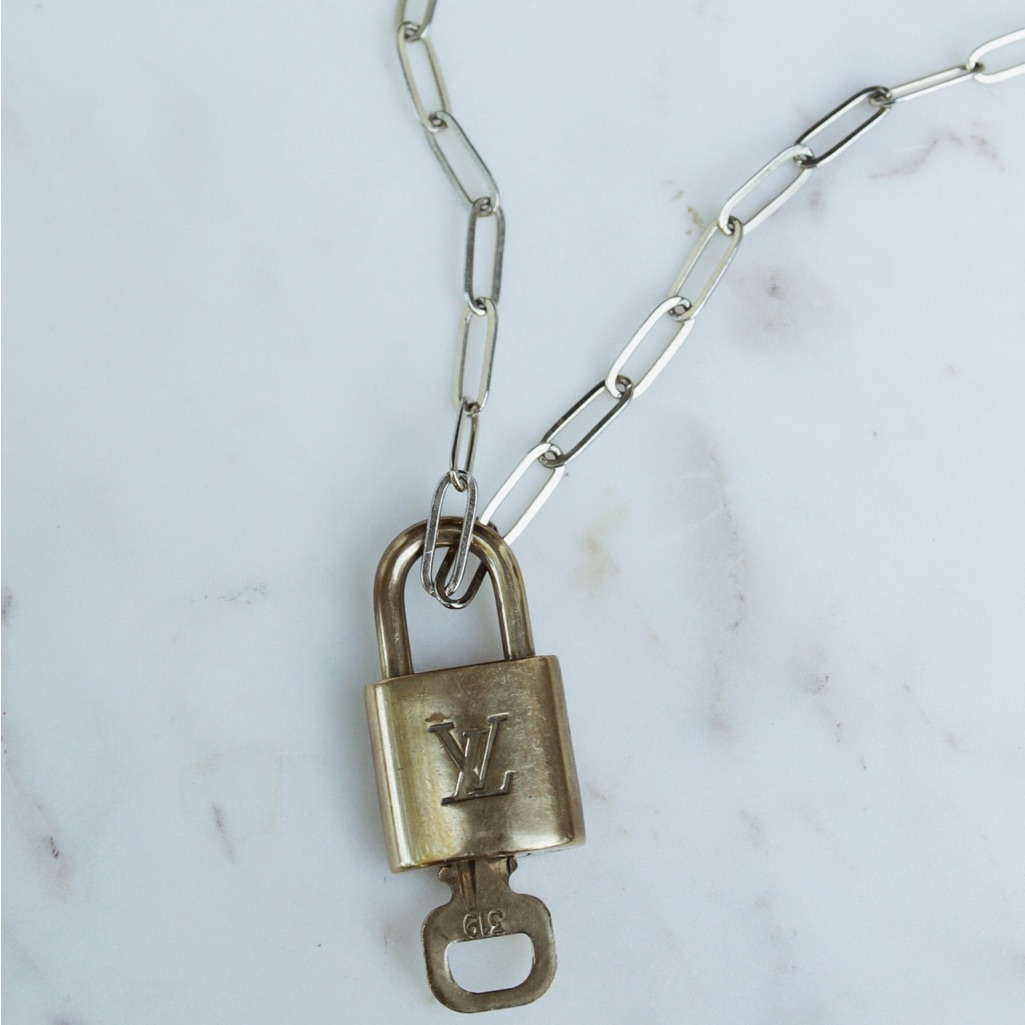 Authentic Louis Vuitton Lock & Key On Chain Necklace
